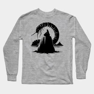 Hooded Figure in Desert Long Sleeve T-Shirt